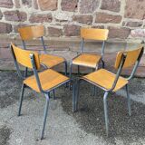 4 chaises d'école Vintage