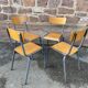 4 chaises d'école Vintage