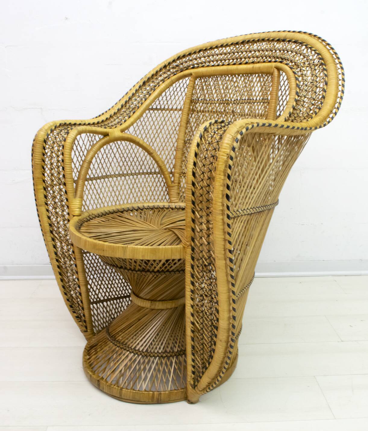 Pair of Mid-Century Modern Wicker Emmanuelle Armchairs from Kok Maison, 197