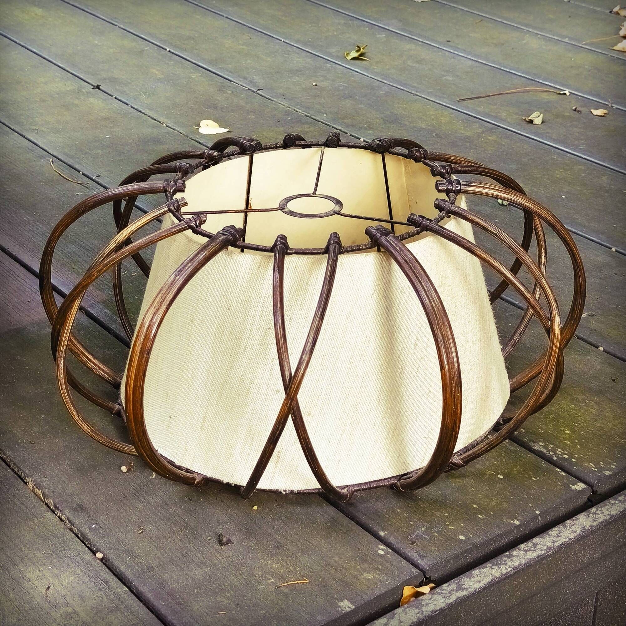 Suspension light and its 2 rattan wall lights by Louis Sognot, 1950s