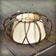 Suspension light and its 2 rattan wall lights by Louis Sognot, 1950s