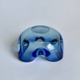 Murano Glass Bowl in Deep Blue and Mint Green