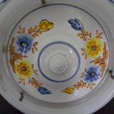 Round hand-painted ceramic ceiling light
