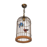 Lustre suspension cage à oiseaux vintage