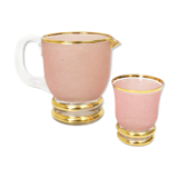 Carafe and pink granite glass