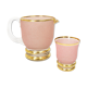 Carafe et verre granité rose