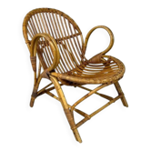 Chaise en bambou et rotin Rohe Noordwolde, années 1950