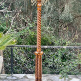 Solid carved wooden coat rack with gilded bronze in Baroque style.