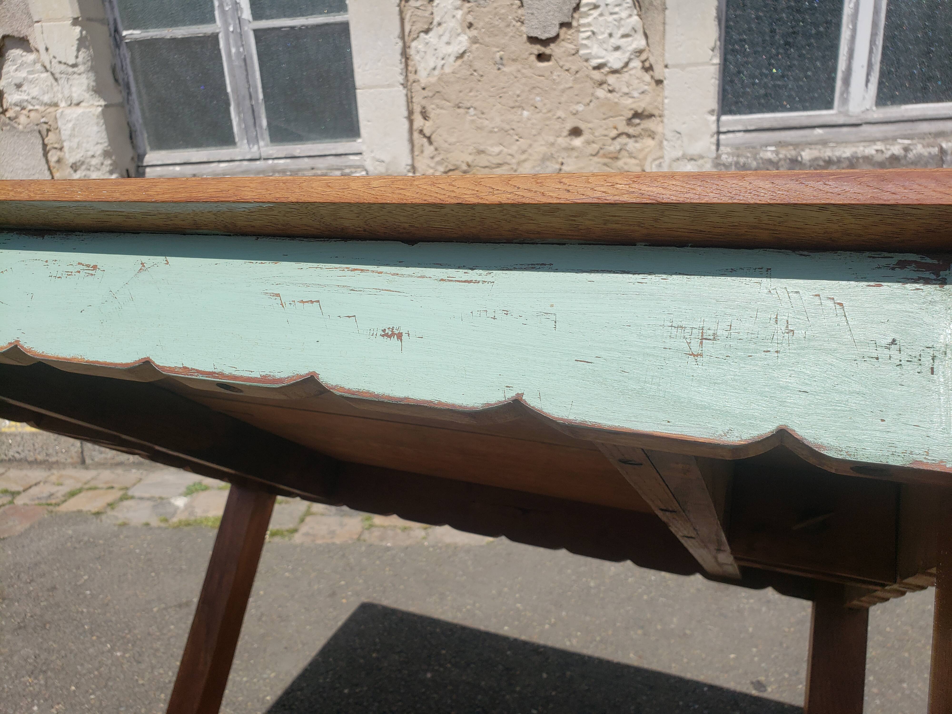 Table and chairs art deco wood and pastel