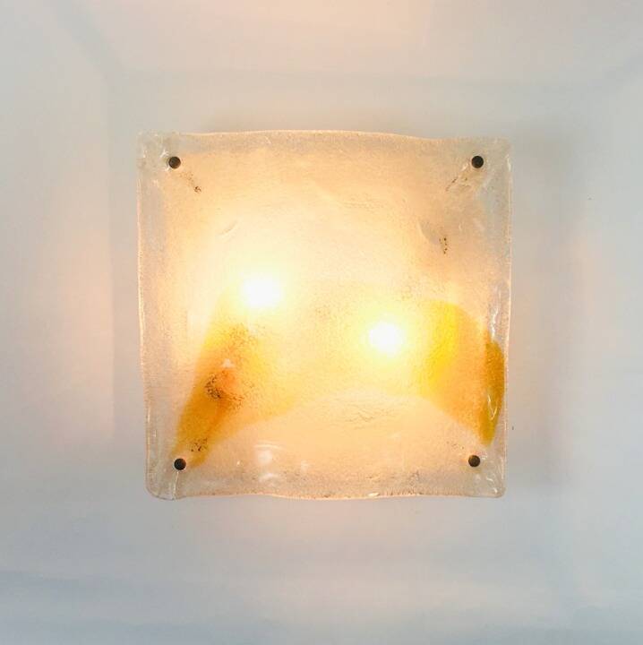 Murano Glass Flush Mount or Wall Light/Sconce by Toni Zuccheri for Mazzega, Italy, 1970s