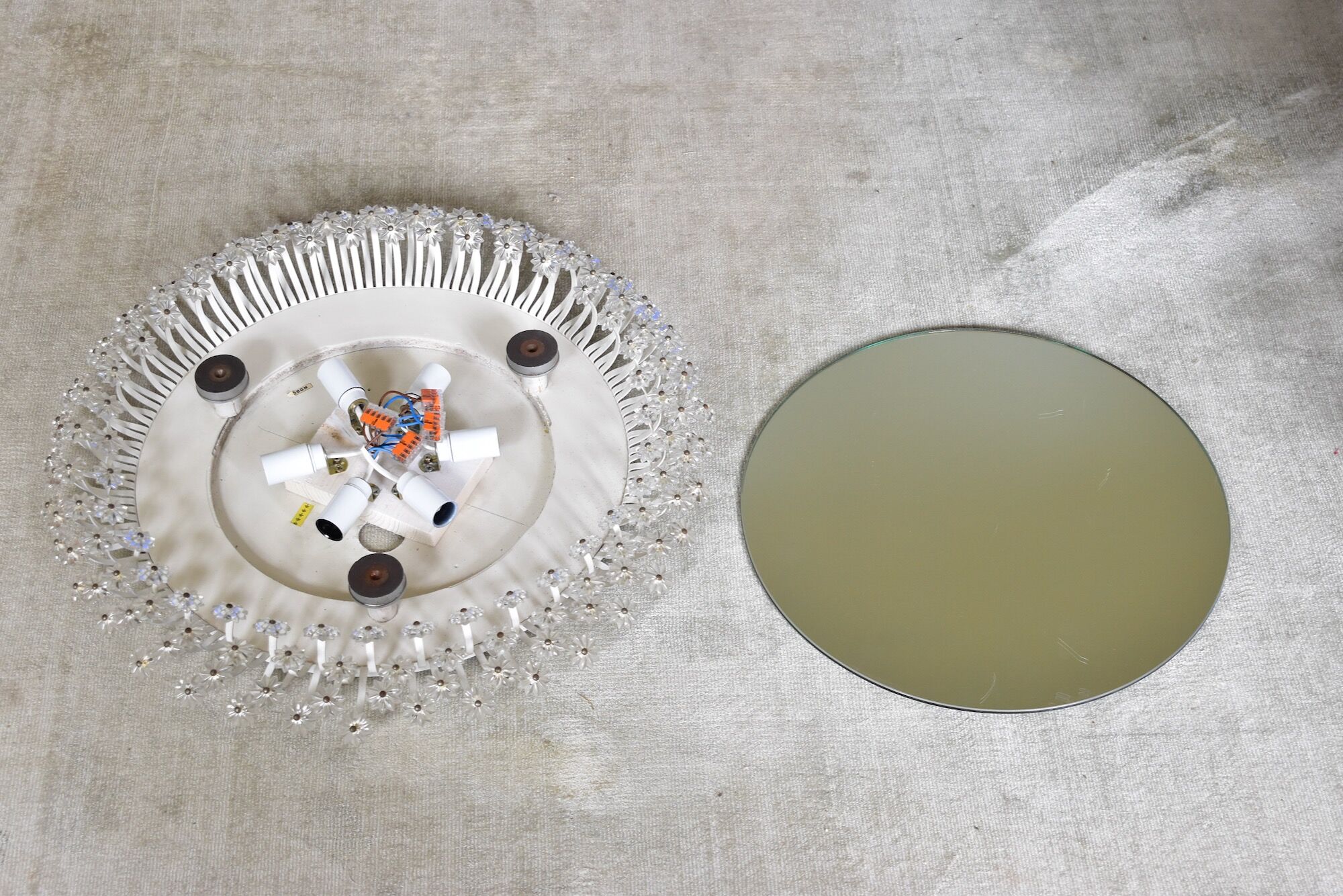 Round Backlit Mirror by Emil Stejnar for Rupert Nikoll Austria 1950s 58cm