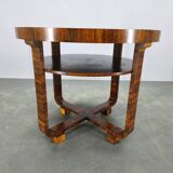 Table basse en placage de noyer Art Déco, Tchécoslovaquie, années 1930