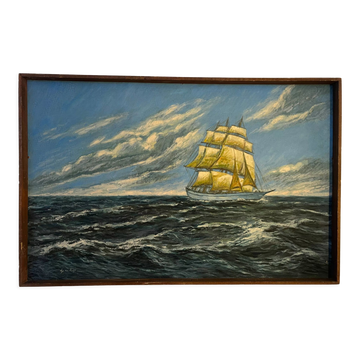 Marine board boat at sea