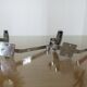 Pair of chrome metal pads 70s