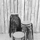 Vintage black wooden and metal stool, 1970s.