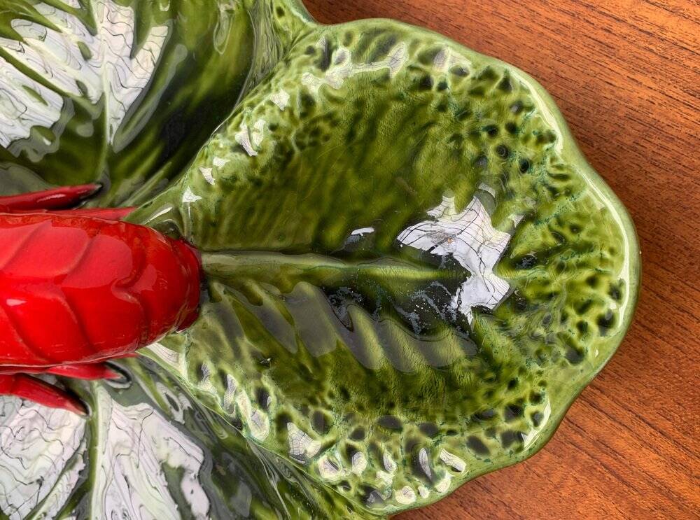 Vintage Italian lobster-shaped pottery sculpture.