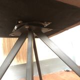 Grey fabric swivel chair in industrial style