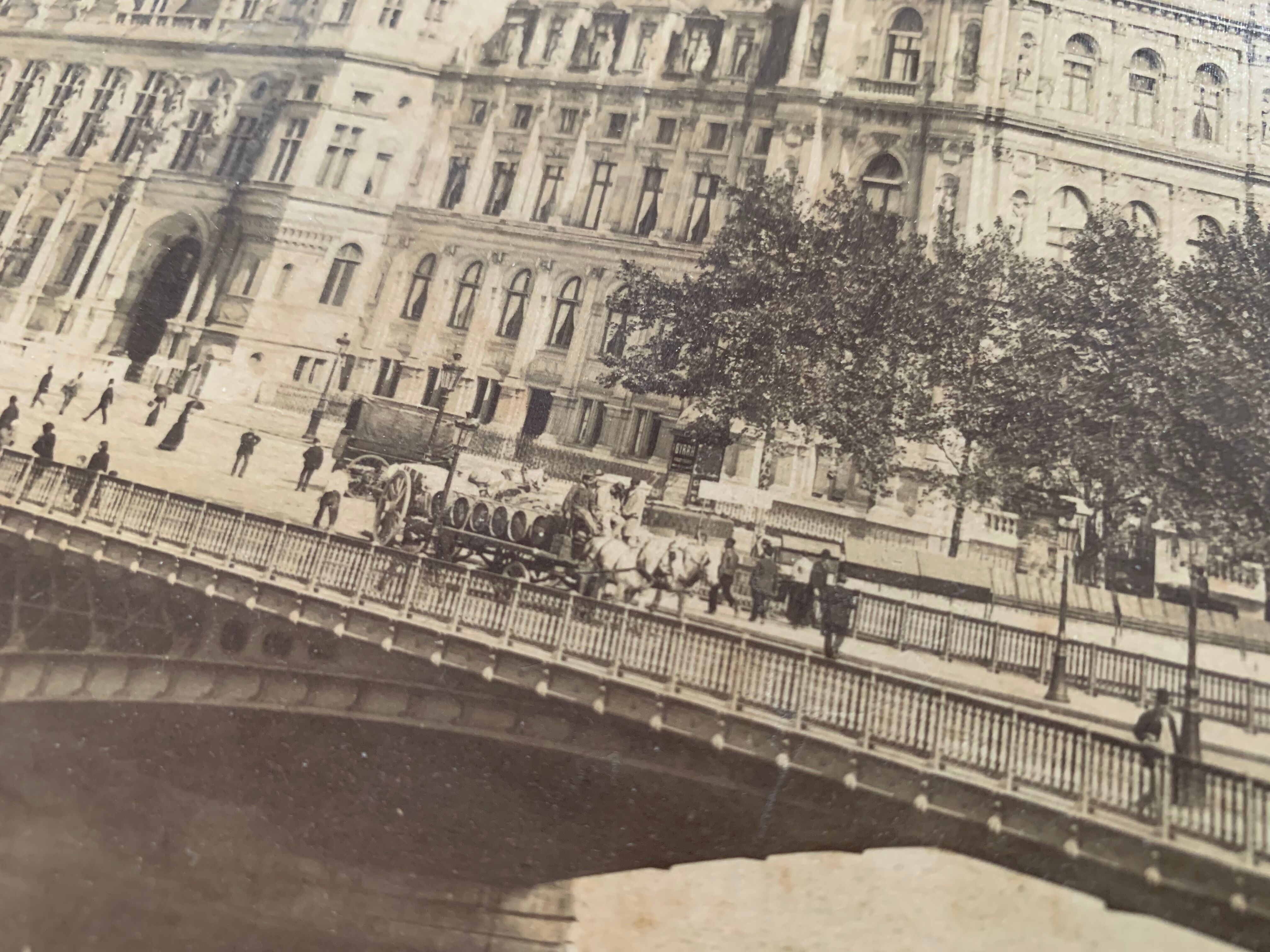 Old photograph 1890 Paris City Hall