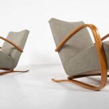 Pair of Bentwood Armchairs by Jindrich Halabala H269, Czech Republic, 1940s
