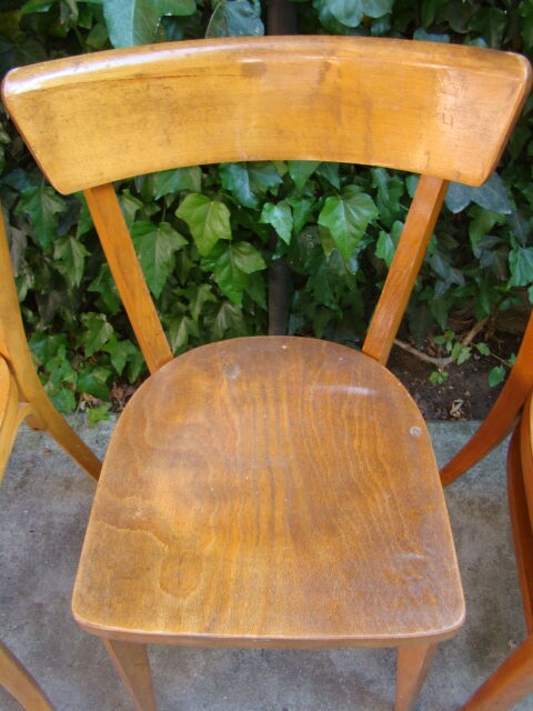 Set of four old bistro chairs