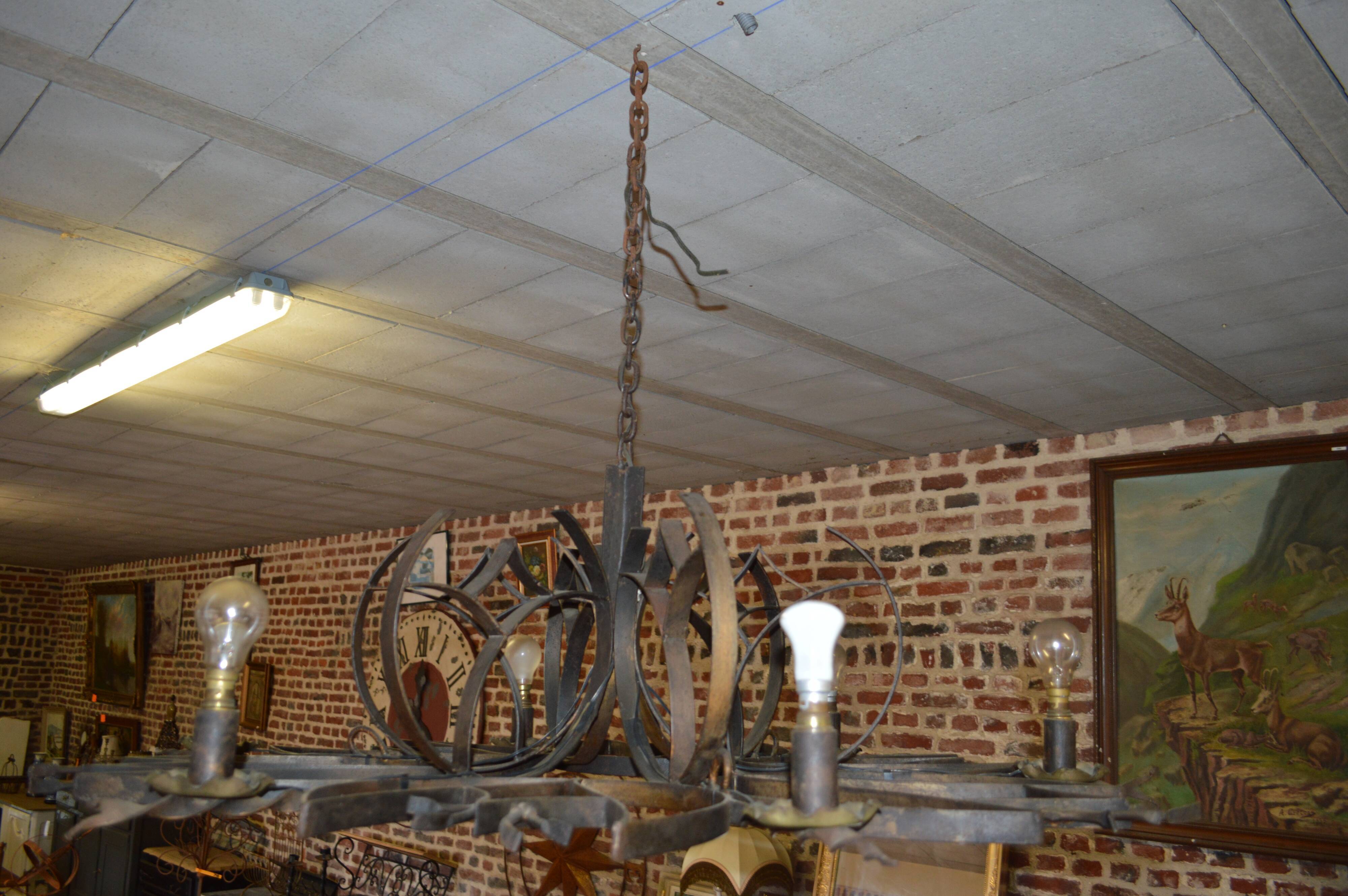 Wrought iron chandelier 6 lights