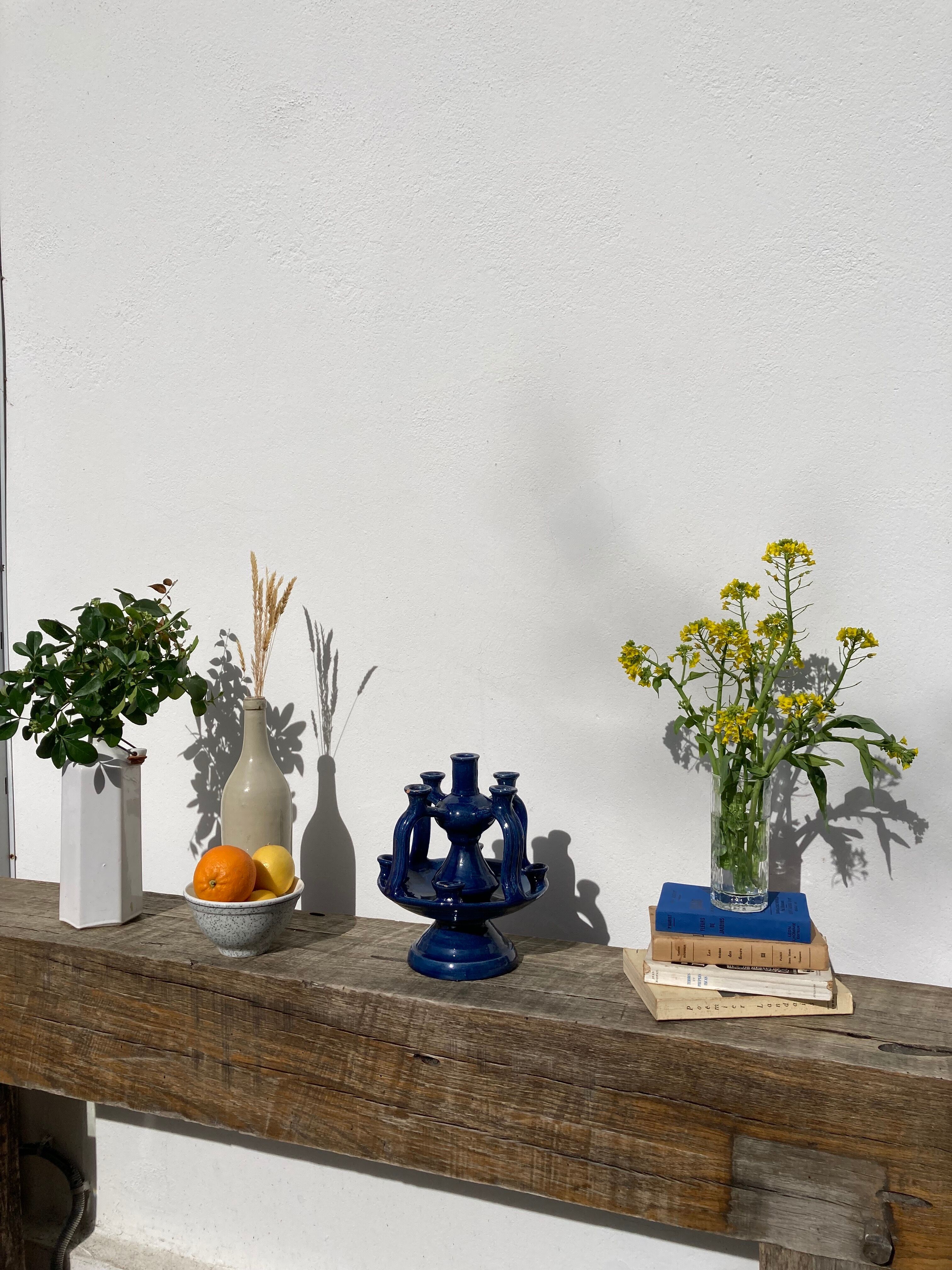 Candlestick in blue Tamegroute