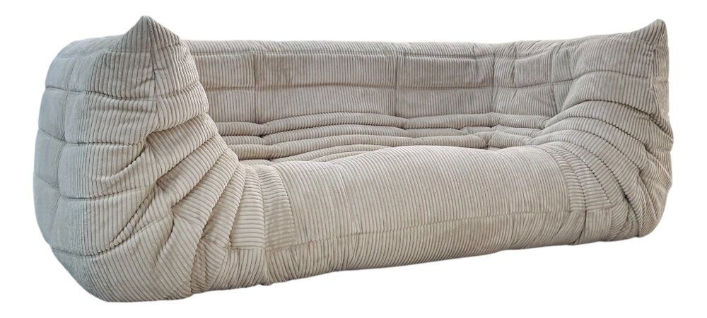 Beige Amrest Togo Sofa attributed to Michel Ducaroy for Ligne Roset, 1970s.