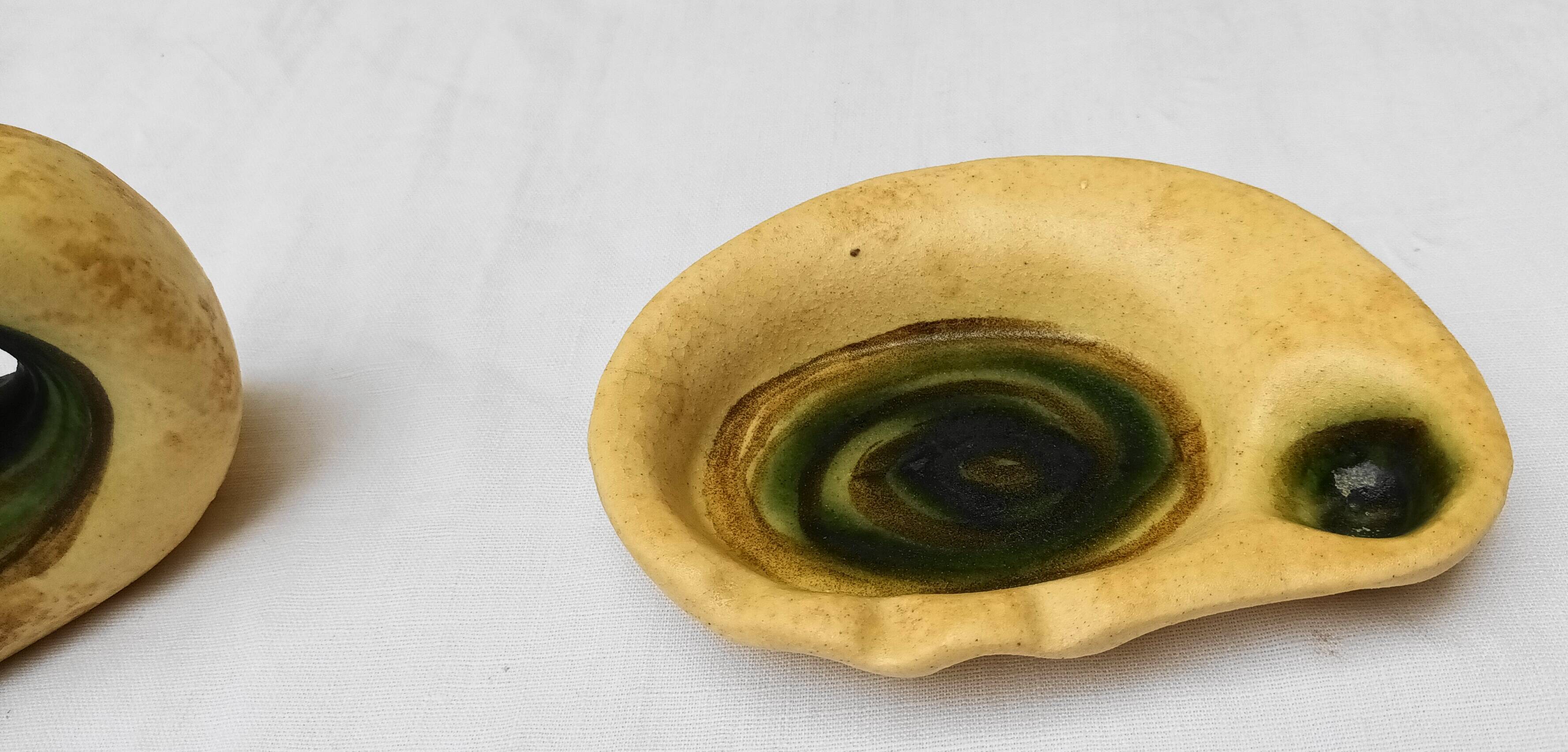 Set of 2 ceramic pieces by Nikos Dazelidis, 60s