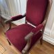 Voltaire armchair in solid oak and velvet