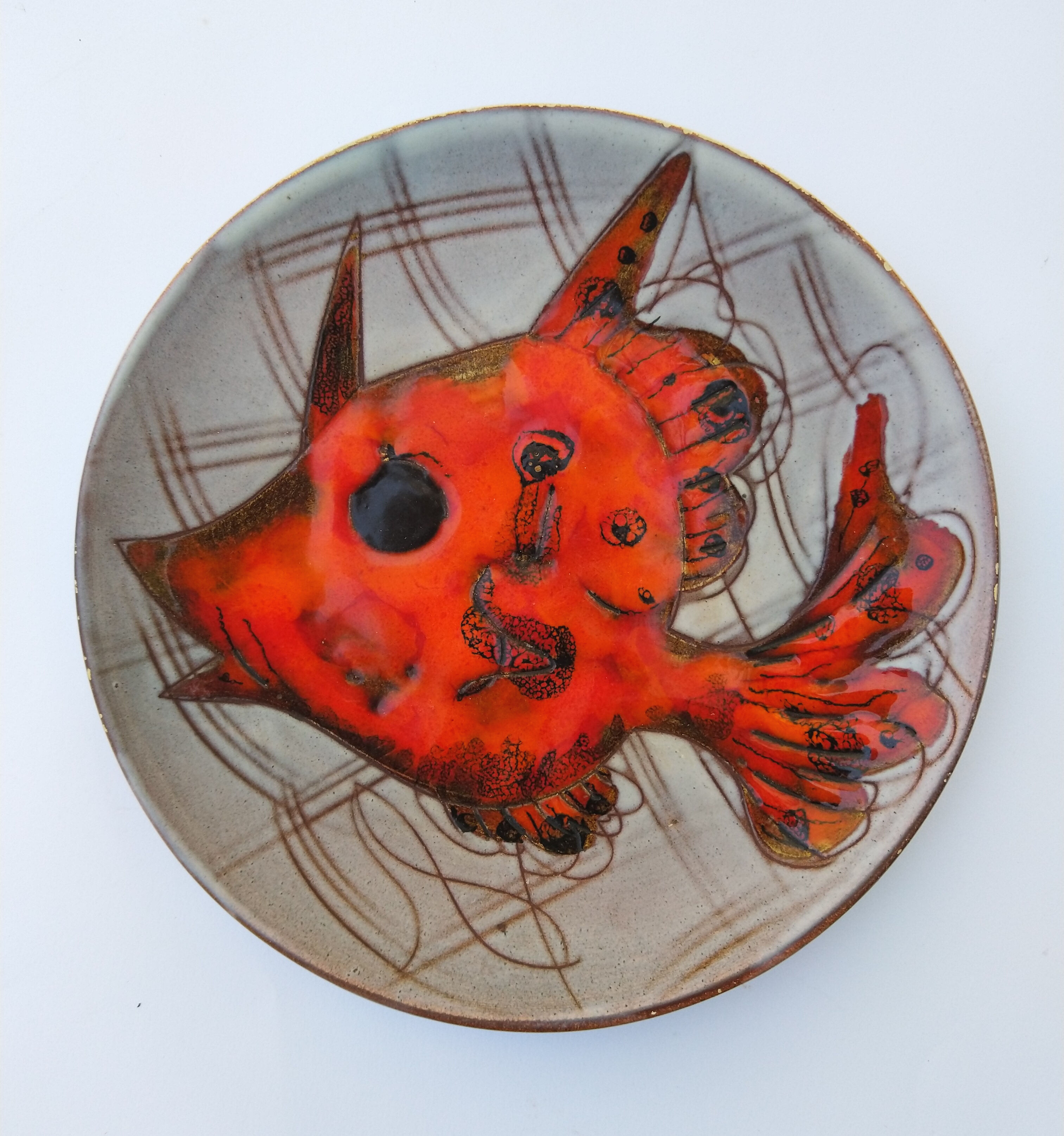 Ceramics plates by Monique Brunner 60s/70s Vallauris