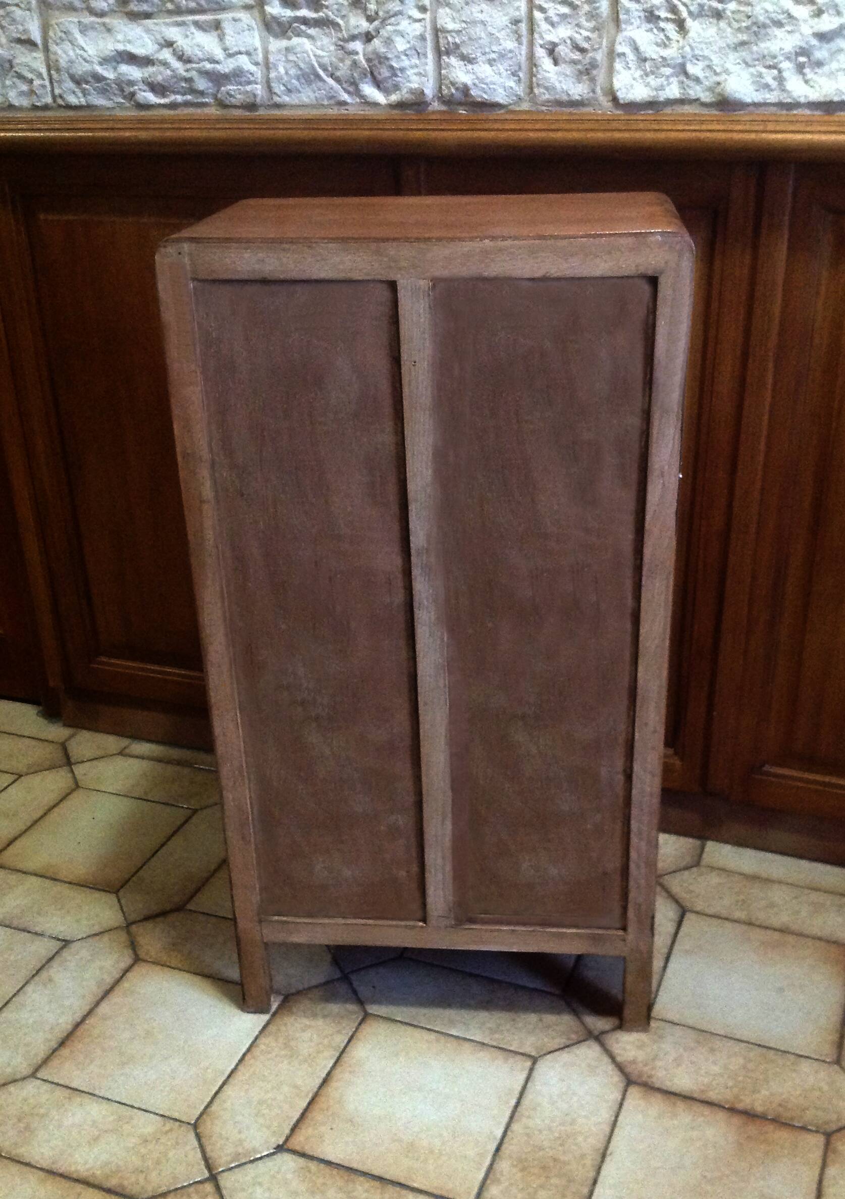 Vintage weekly chest of drawers with compass feet