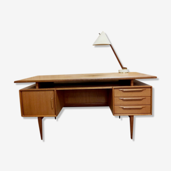 Bureau vintage en teck RT Möbel H.Riestenpatt 1960