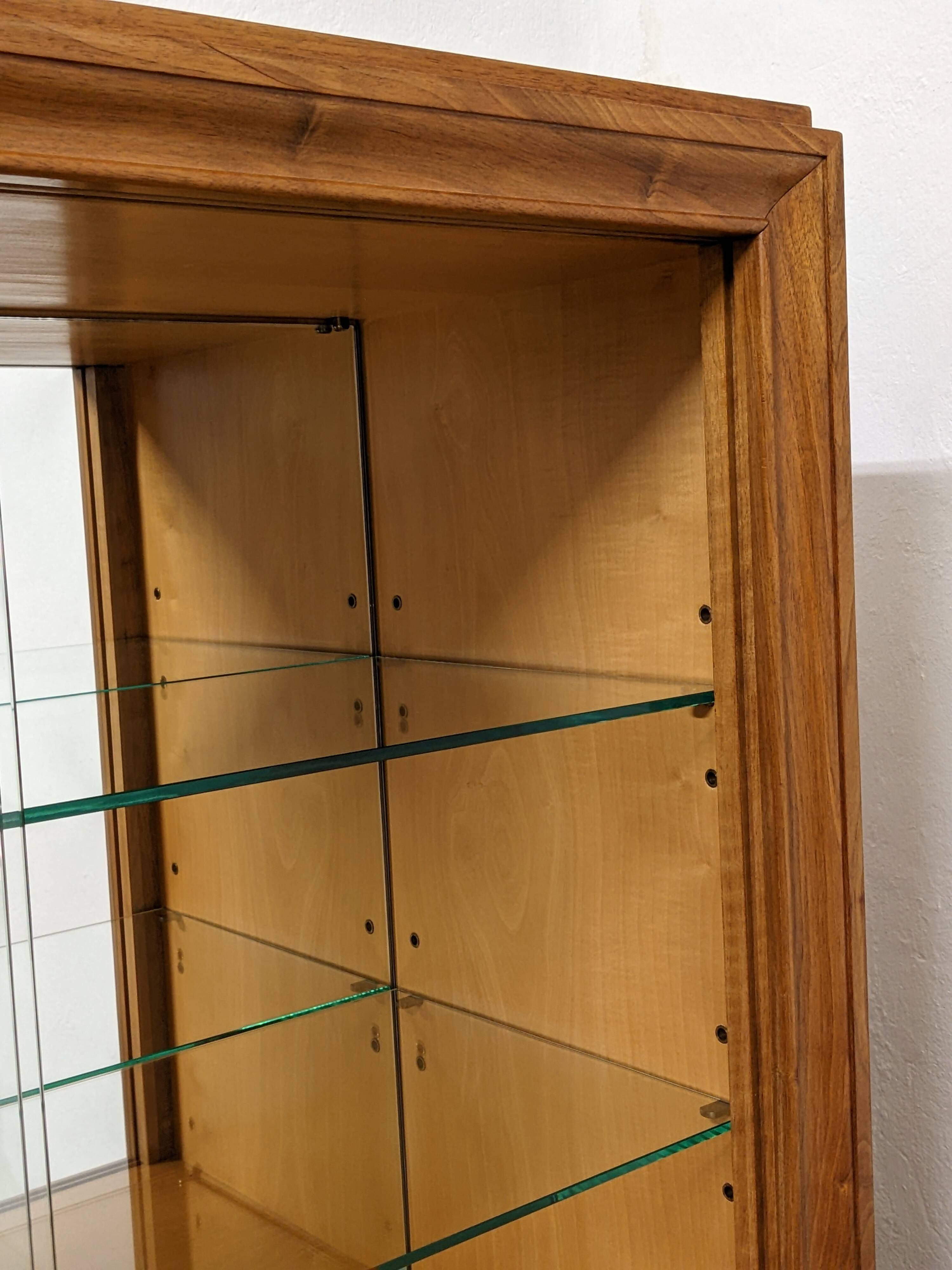 Art Deco style walnut display cabinet, France circa 1950