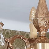 Brass chandelier 3 branches with grapevines, Louis XV style