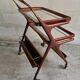 Table, bar trolley on wheels. removable tray. design 50 vintage italy