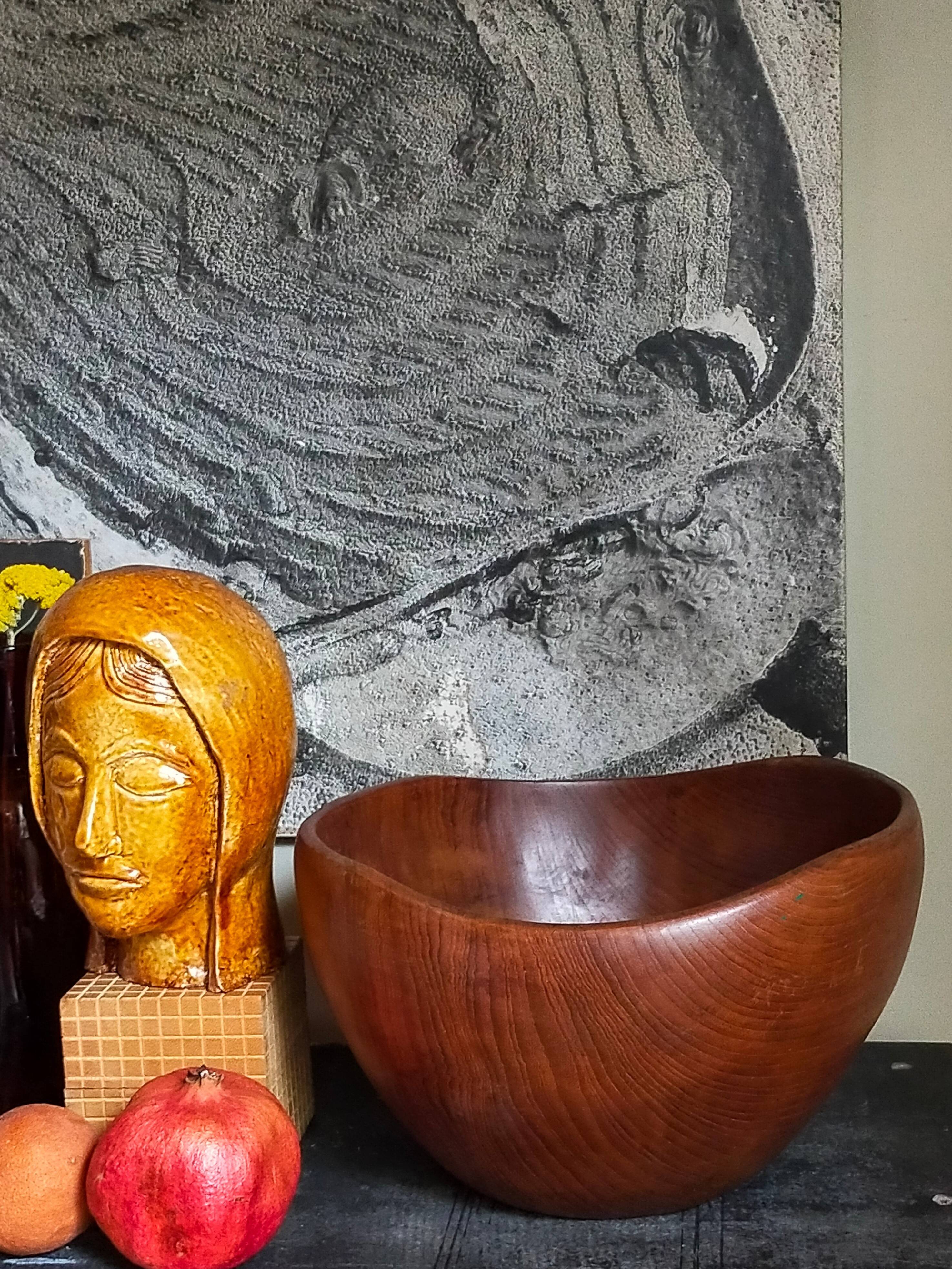 Solid wood cut bowl XXL freeform