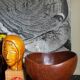Solid wood cut bowl XXL freeform