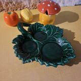 Salt shaker, pepper shaker, mustard slushie Vallauris vegetable and mushroom service