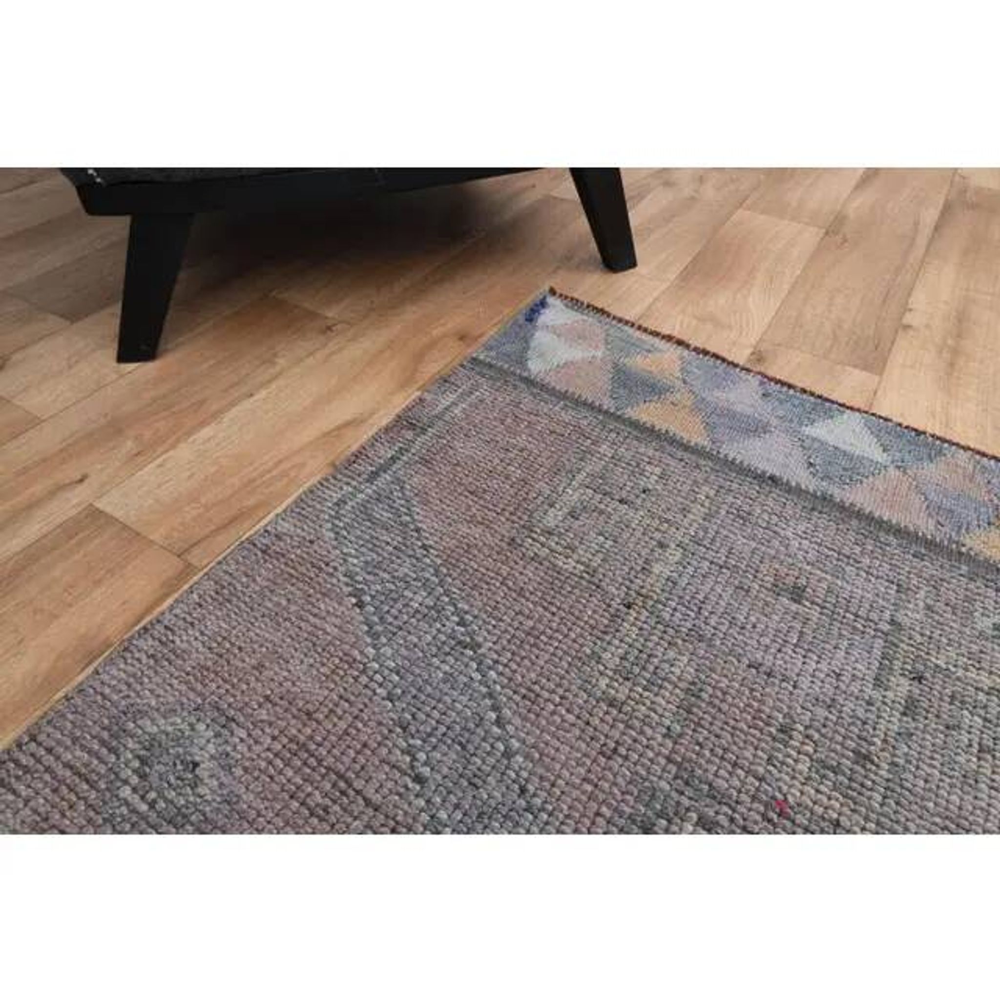 1970s Turkish Oushak Handmade Wool Cotton Pink Area Rug 90x377