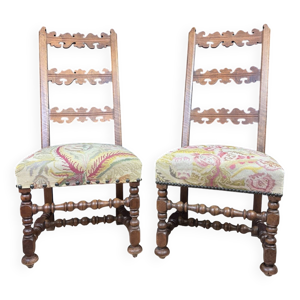 paire de chaises en noyer - style