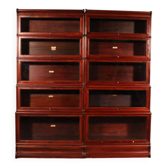 pair of Globe Wernicke London 'waterfall' bookcases in mahogany circa