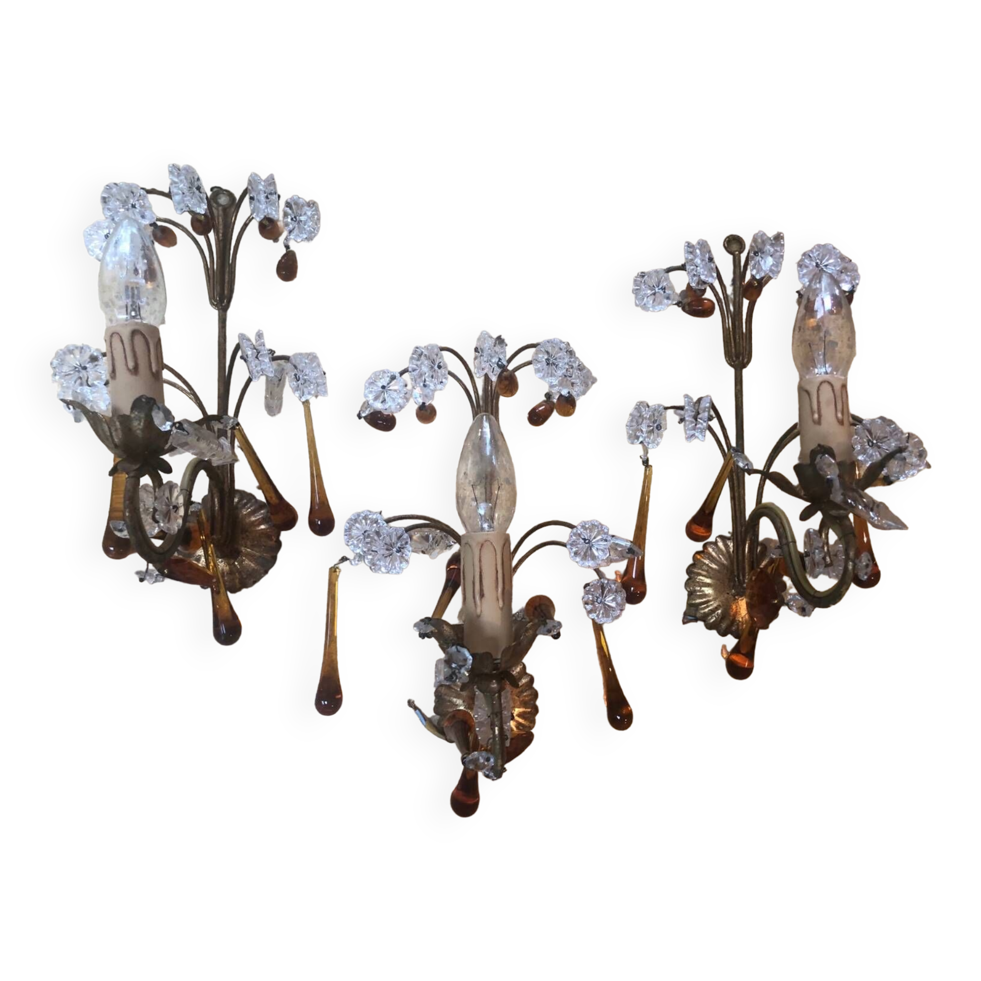 Tassel wall lights x3