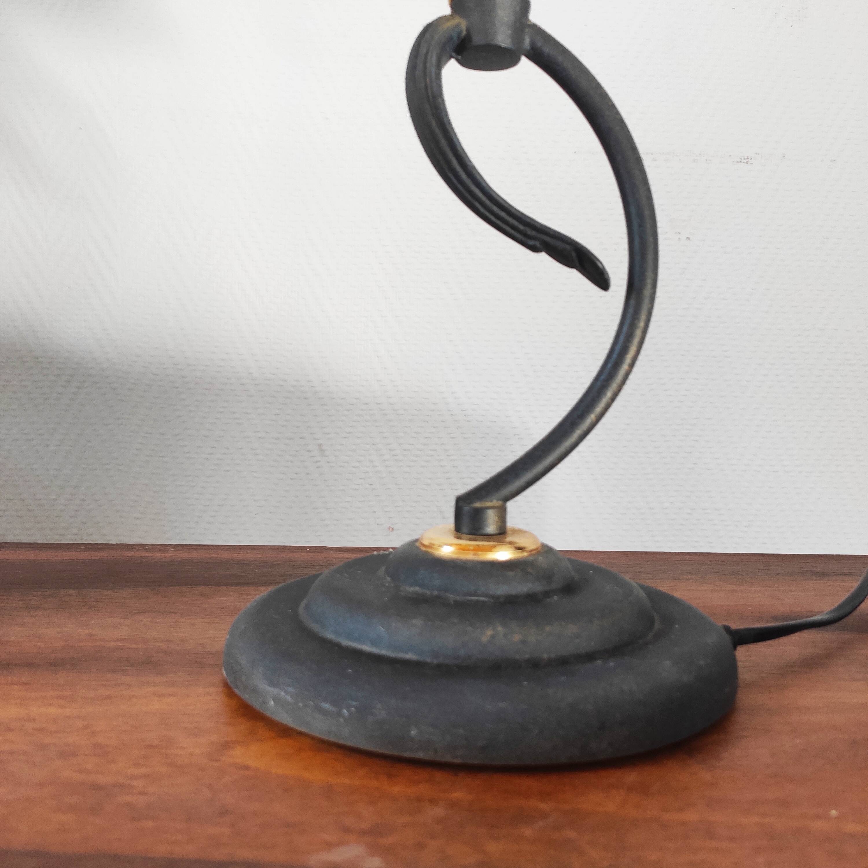 Paire de lampes vintage métal et verre