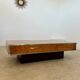 Old Italian design coffee table from the 70s in elm burl and metal / Willy Rizzo