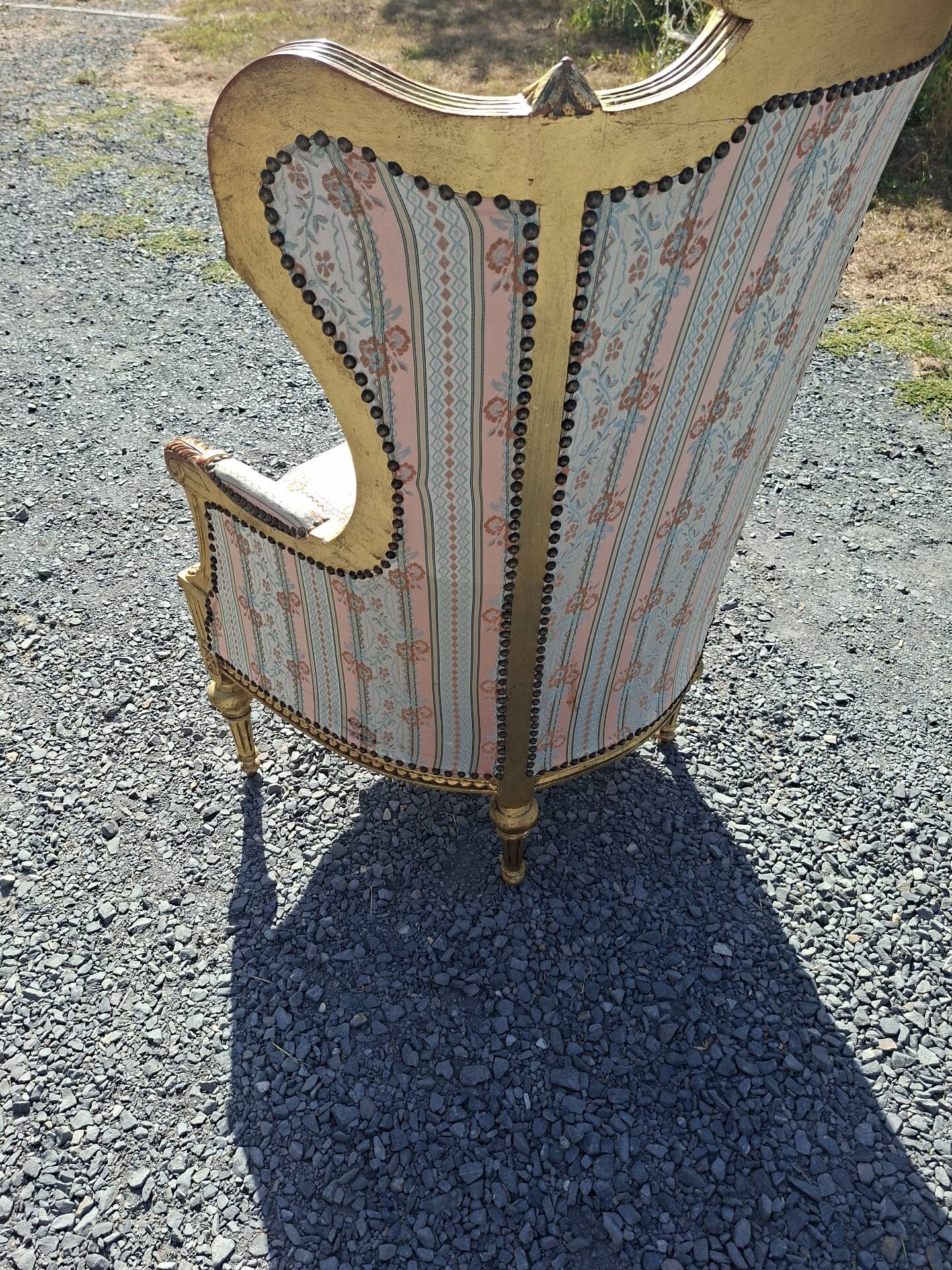 Louis XVI style wingback Bergère armchair