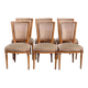 Set of 6 solid wood and velvet chairs in Louis XVI style.