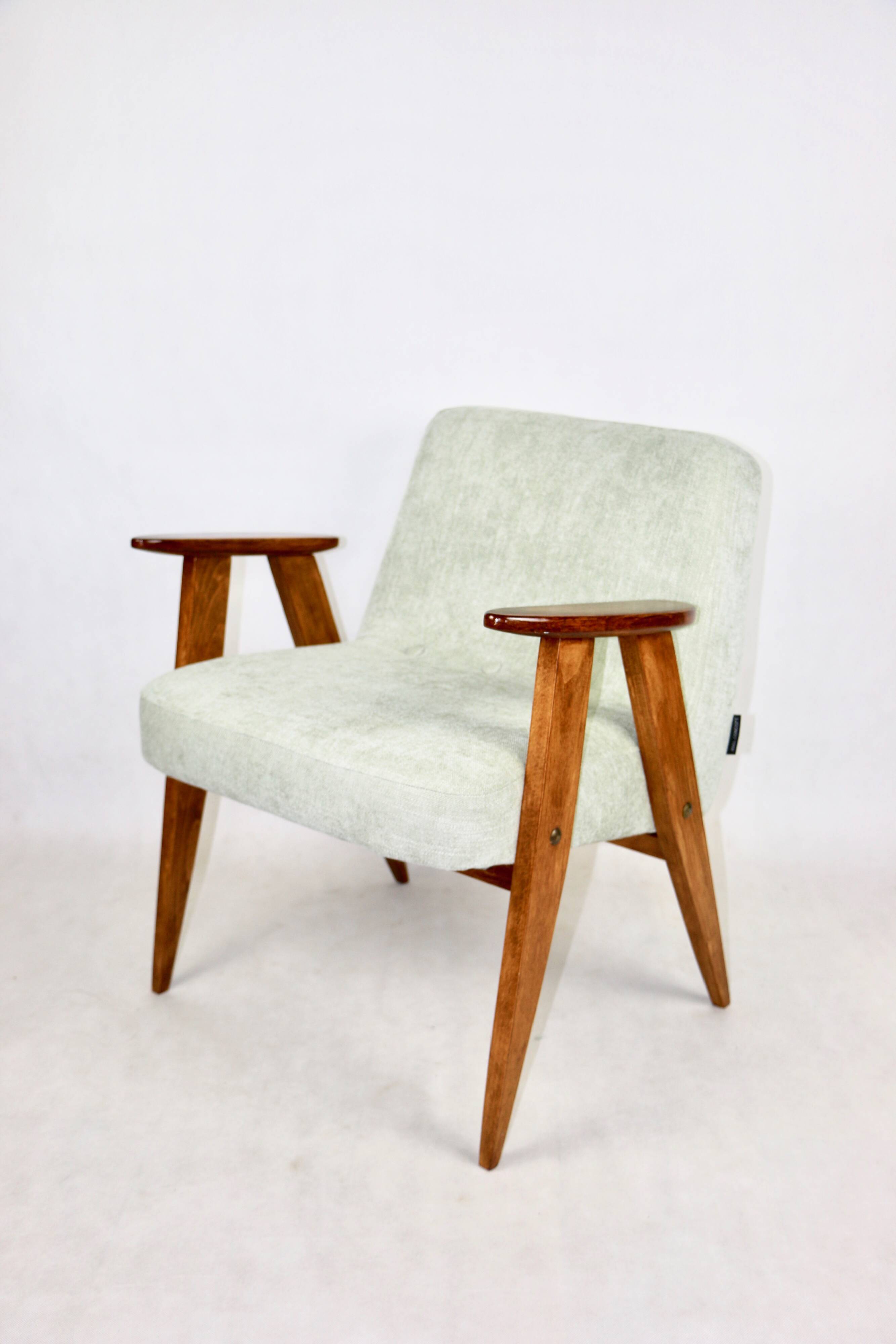 Fauteuil vintage Chierowski 366, années 1970, vert clair