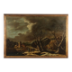 Ancient table, influence of Marco Ricci, winter landscape '700