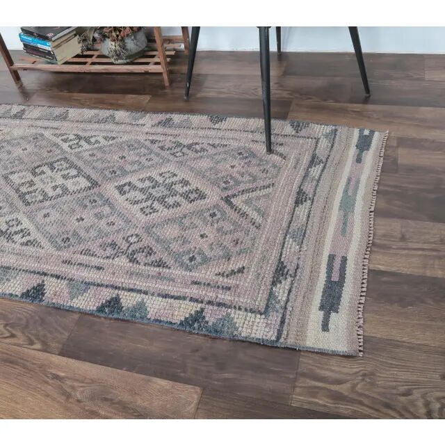 Tapis turc violet noué à la main