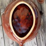 Vallauris fruit bowl in the shape of a leaf